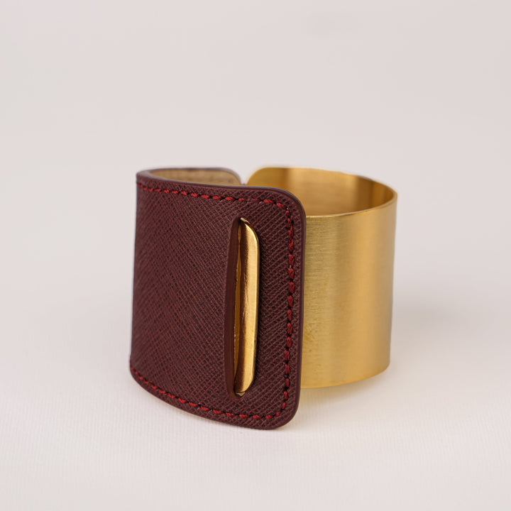 Half Leather & Half Gold Plated